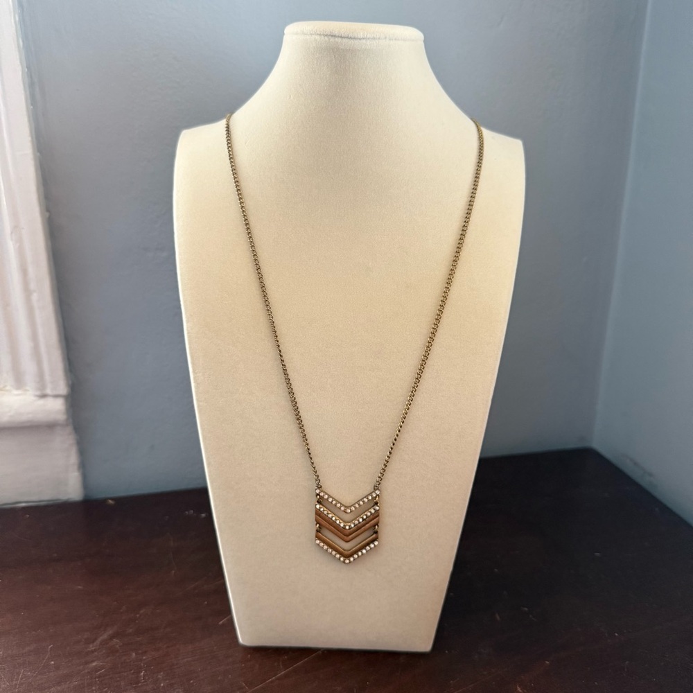 J.Crew Elegant Gold Chevron Necklace Diamond Jewelry